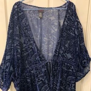 Torrid Navy drawstring Kimono